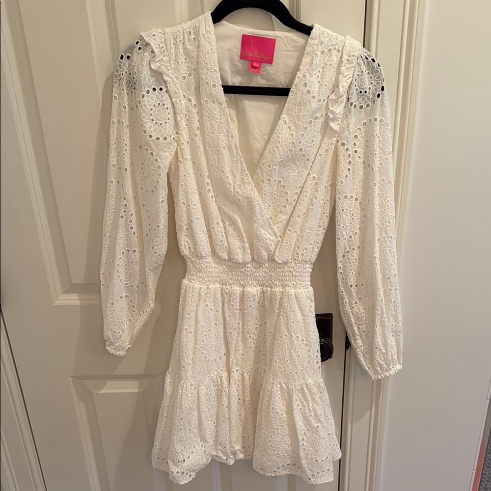 Lilly Pulitzer White Dress with Pink Label